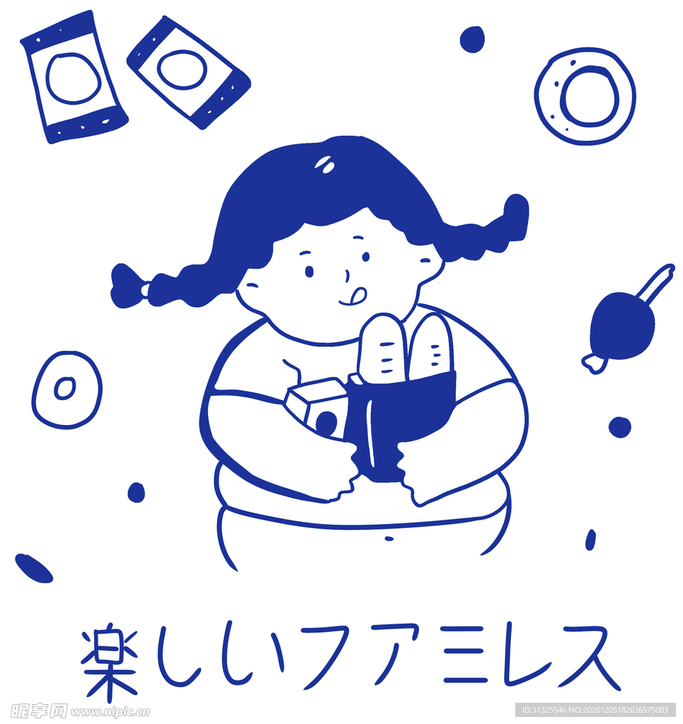 女孩  面包  饮料  糖