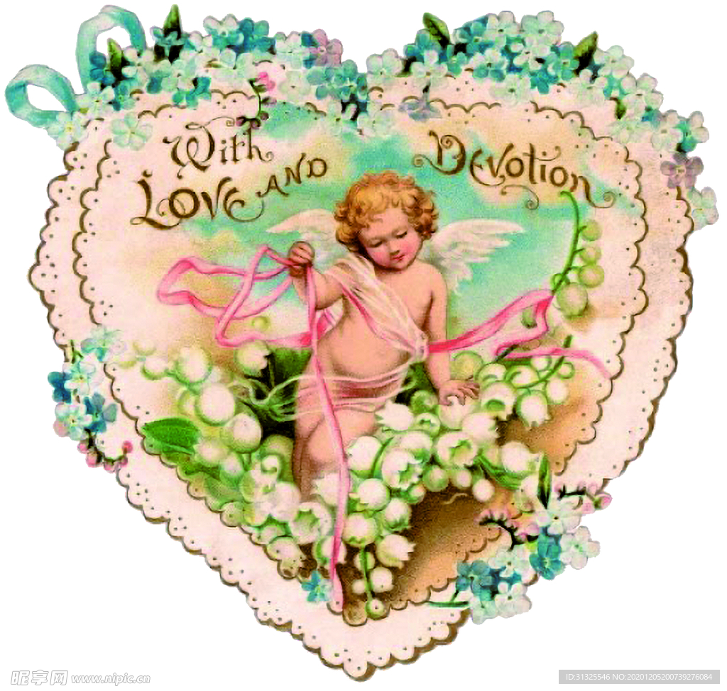 天使 花圈 爱心 T恤  裁片