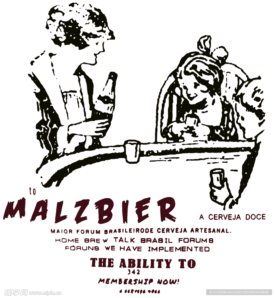 女孩 喝酒 T恤 裁片 印花