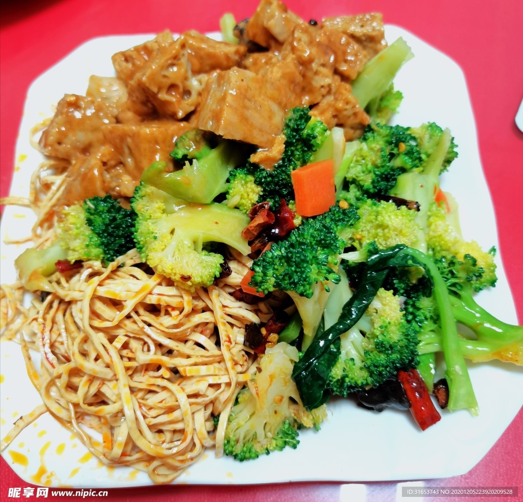 凉拌面筋西兰花