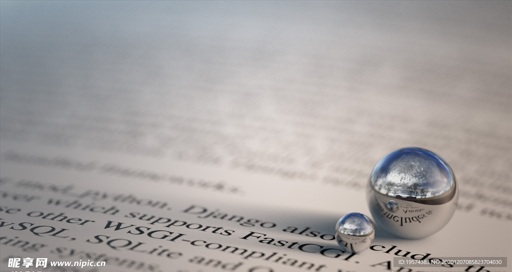 C4D 模型报纸上的不锈钢珠子