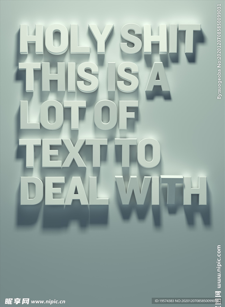 C4D 模型墙上的立体字