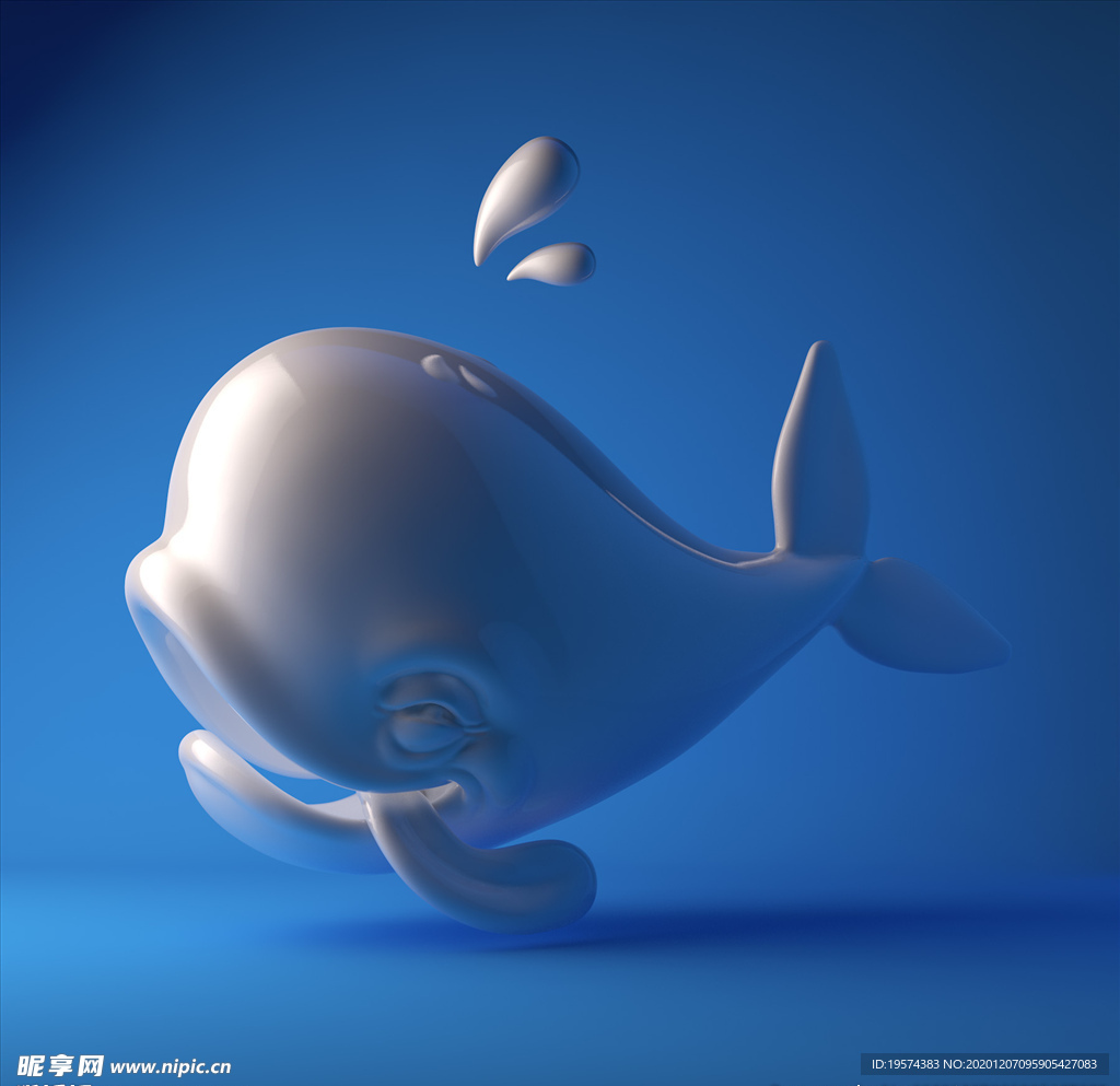 C4D 模型 鲸鱼