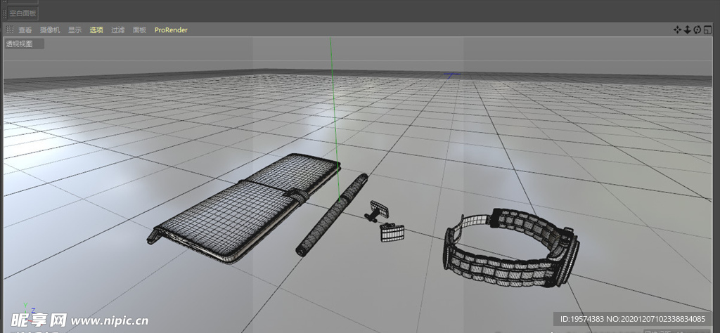 C4D 模型笔记本手表钢笔手账