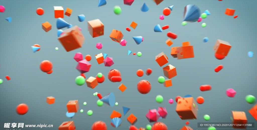 C4D 模型动画炸开的物体