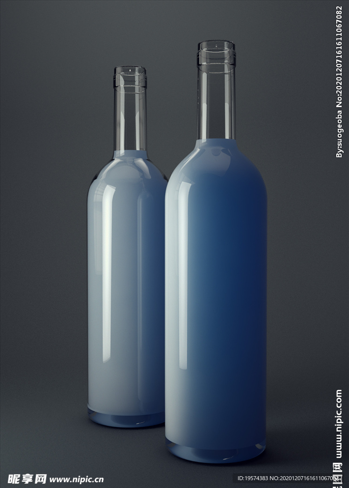 C4D 模型动画玻璃瓶影棚场景