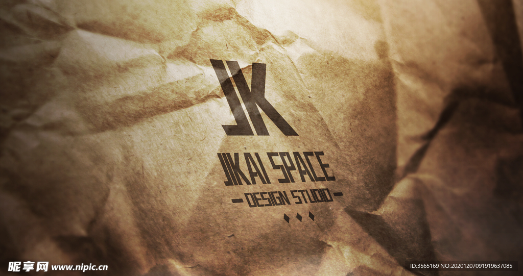 褶皱纹理LOGO贴图样机