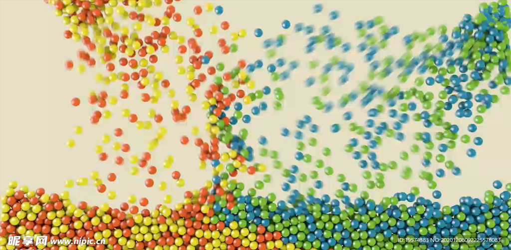 C4D 模型动画充满背景的小球
