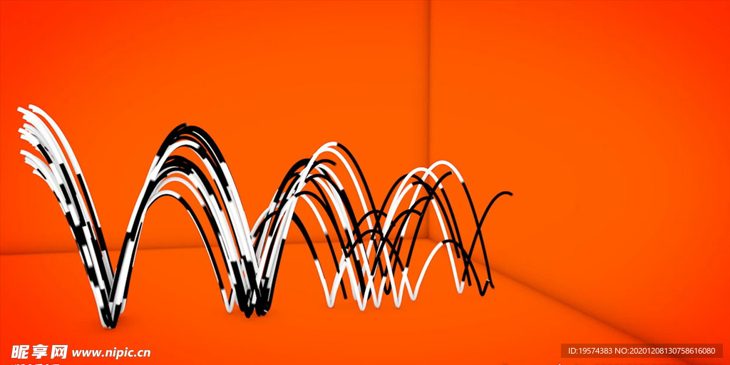 C4D 片头动画流动彩带