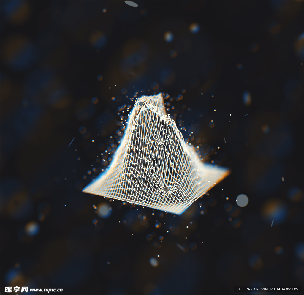 C4D 模型线条线性山体晶格