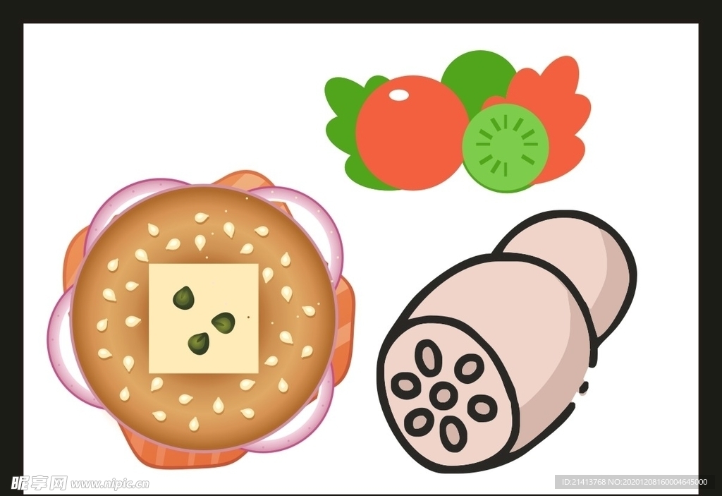 卡通美食餐饮
