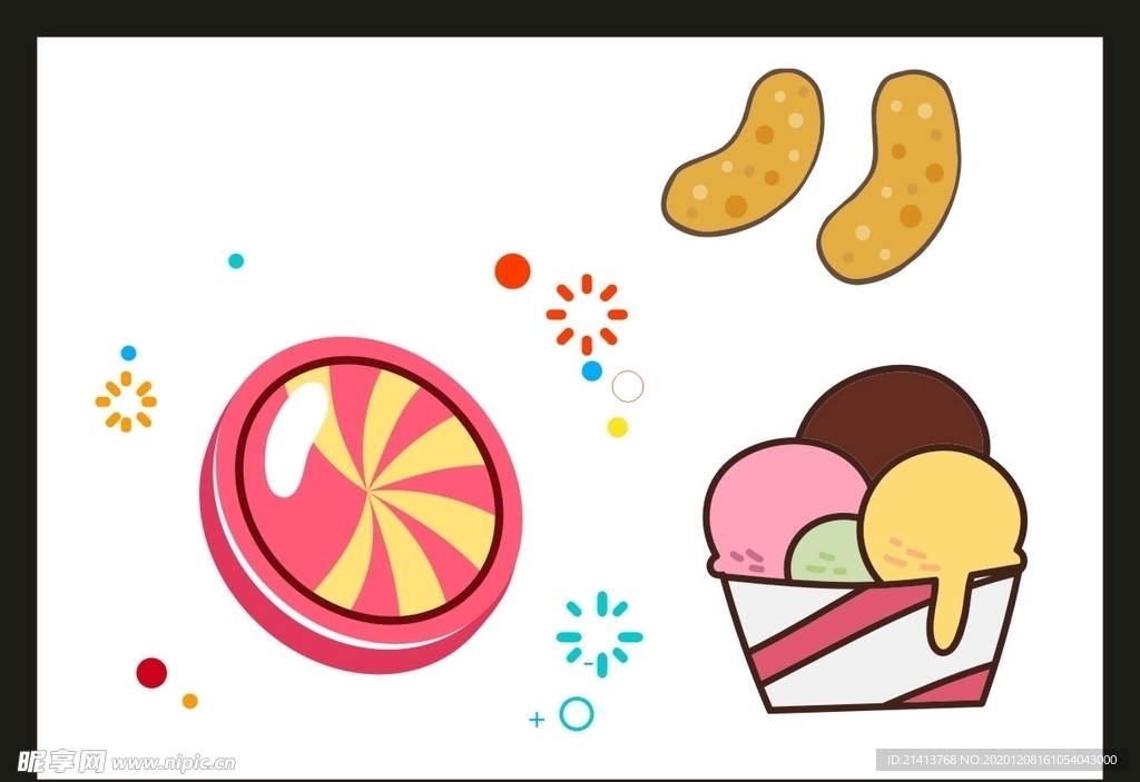 卡通美食餐饮