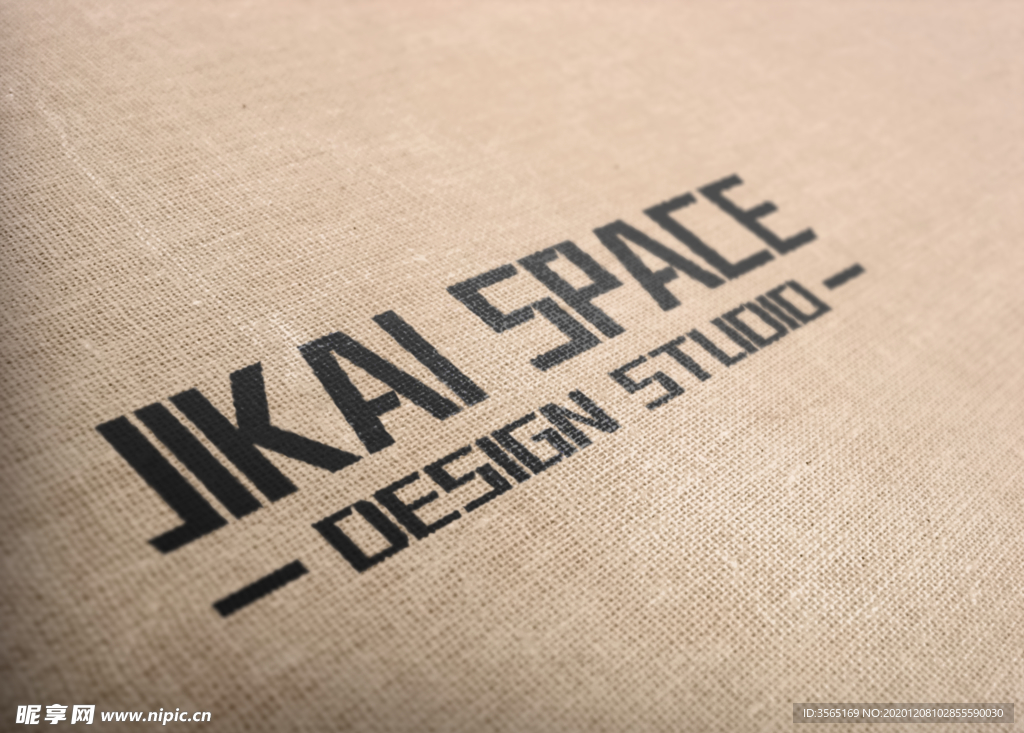 棉麻布料LOGO文字贴图