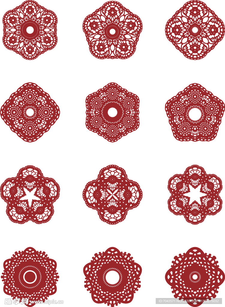 中国风窗花纸剪纸