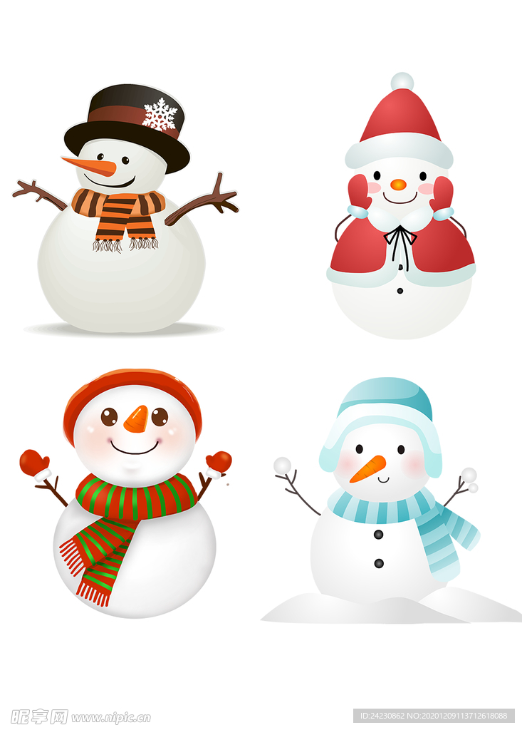 圣诞节冬季雪人素材