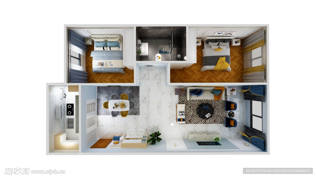 室内户型俯视图