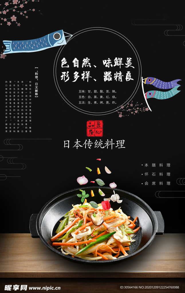 寿司美食促销宣传活动海报素材