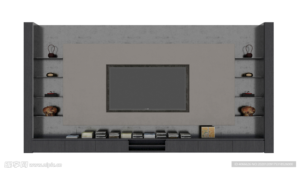 电视墙3d模型