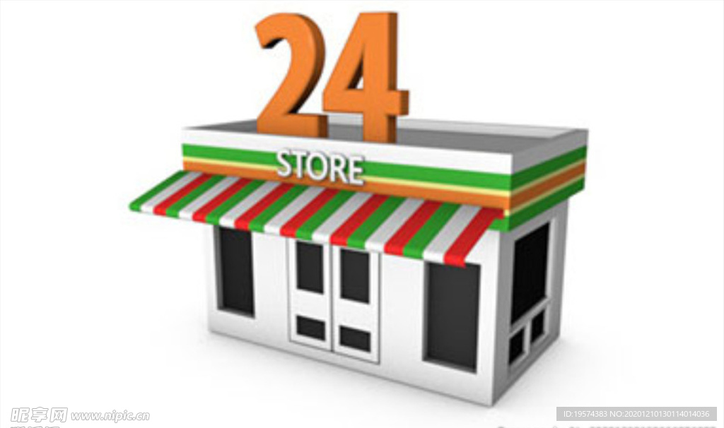 C4D 模型24小时商店便利店
