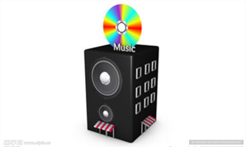 C4D 模型音响 房子