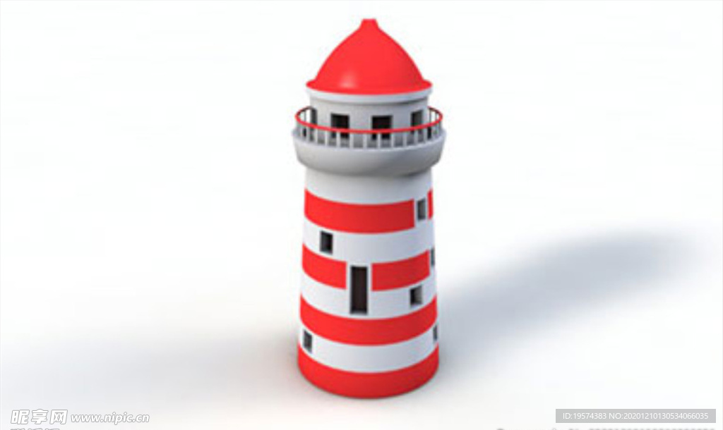 C4D 模型灯塔房子