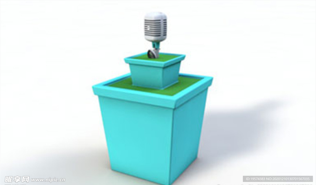 C4D 模型话筒房子