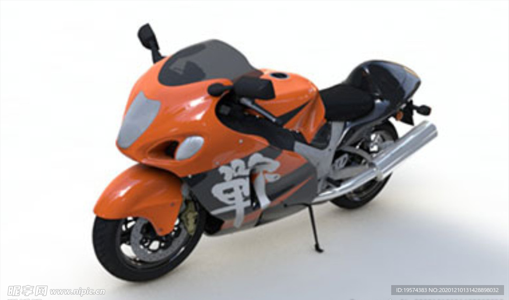 C4D 模型摩托车赛车