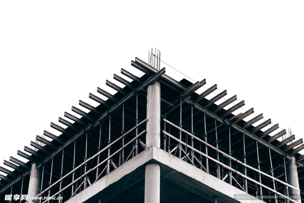 灰白色建筑工地楼顶