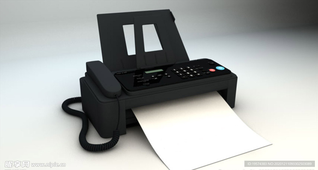 C4D 模型高精度传真机模型