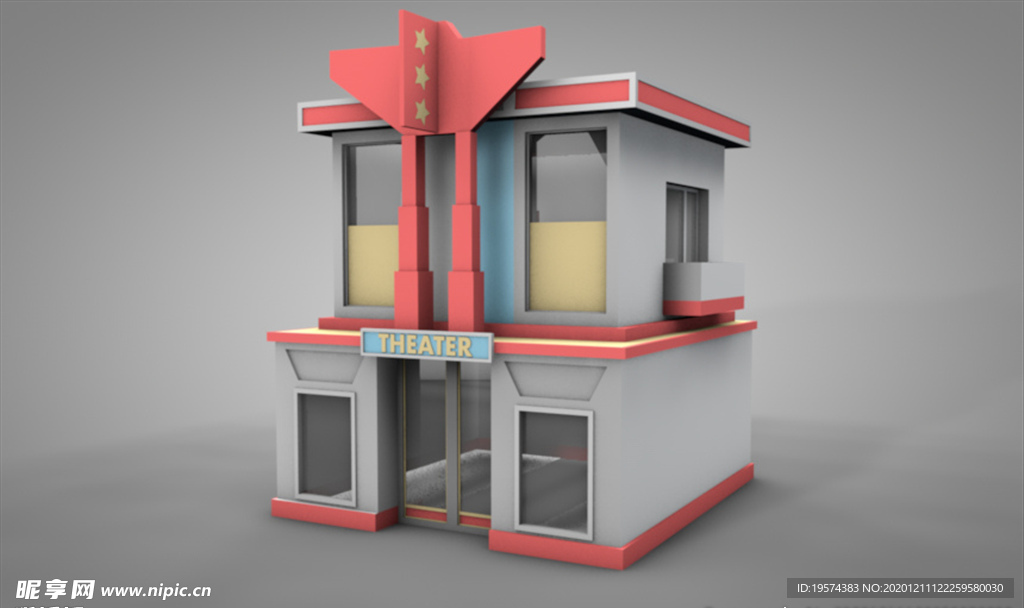 C4D 模型 房子卡通
