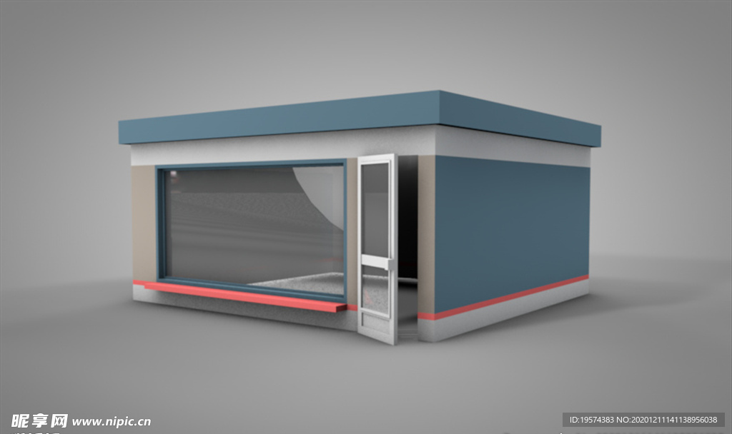C4D 模型 像素 房子