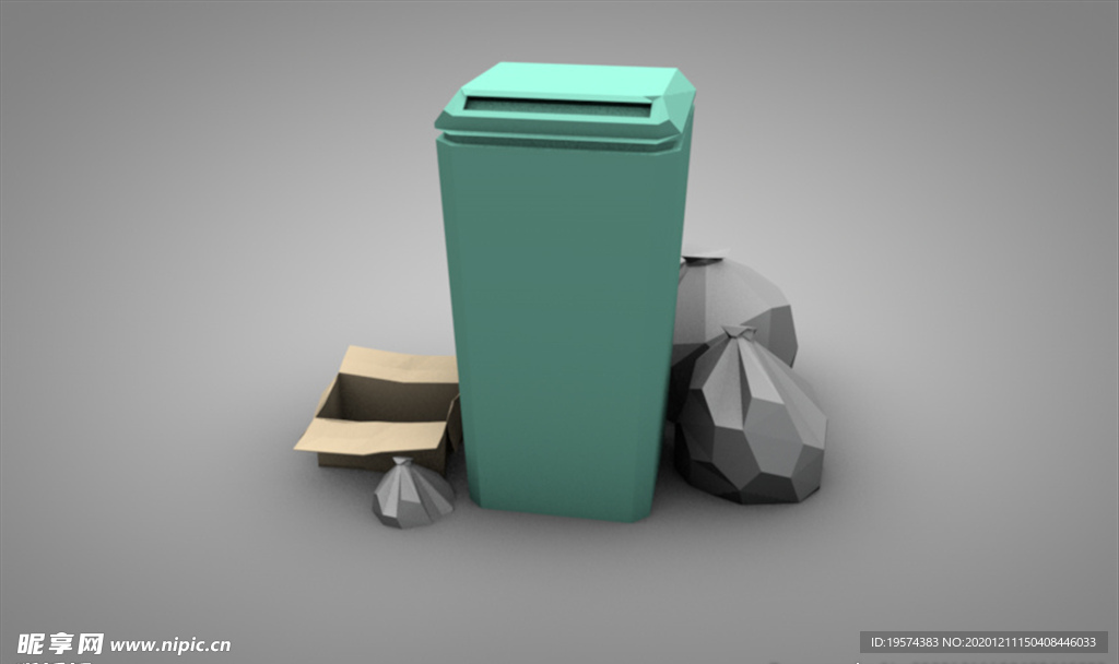 C4D 模型垃圾桶