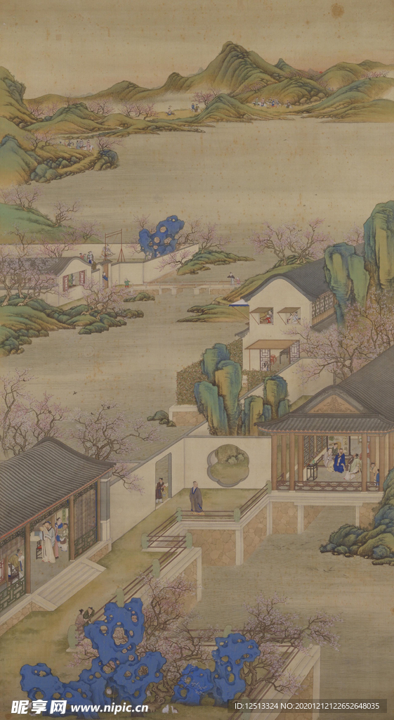 雍正十二月行乐图二月踏青