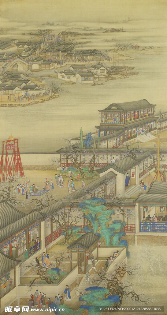 雍正十二月行乐图一月观灯