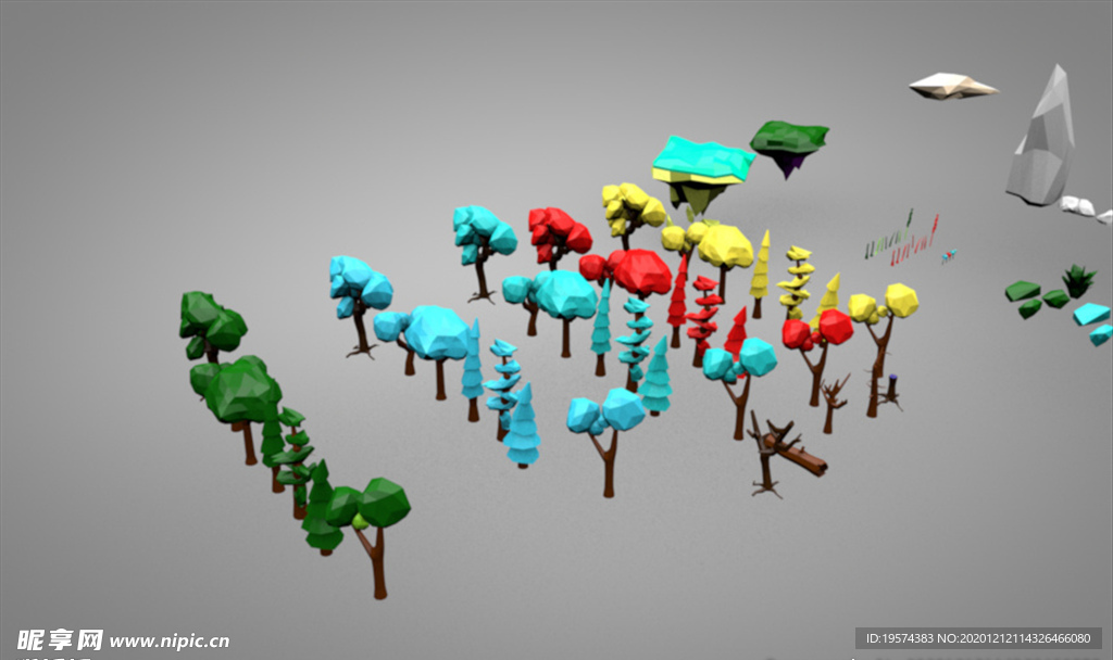 C4D 模型树木