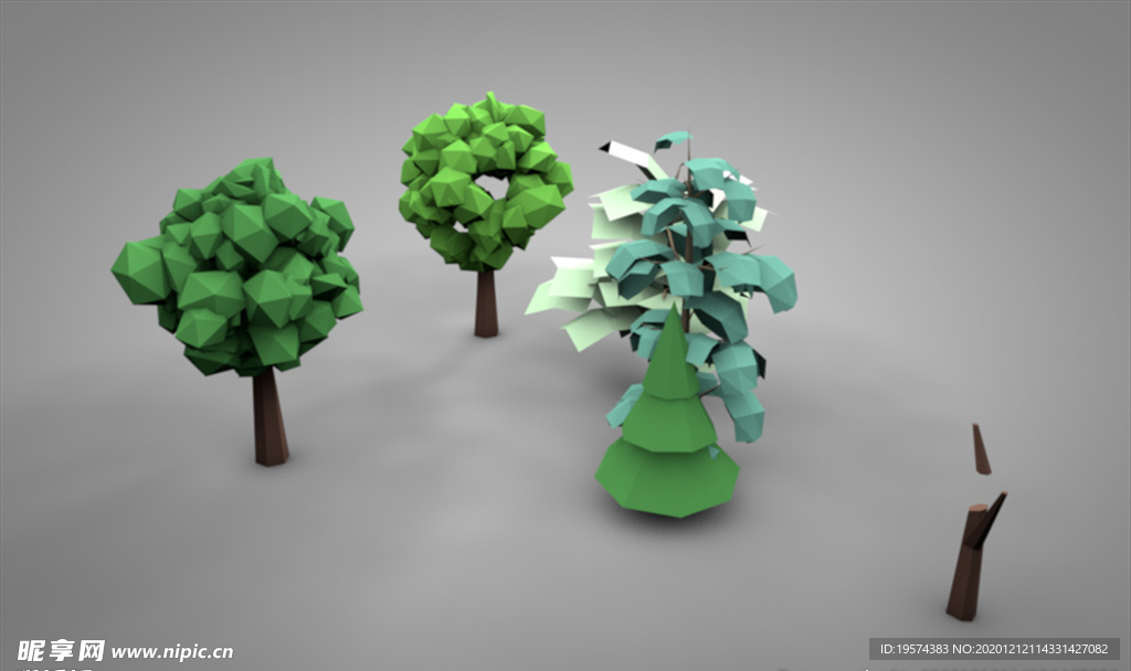 C4D 模型树木