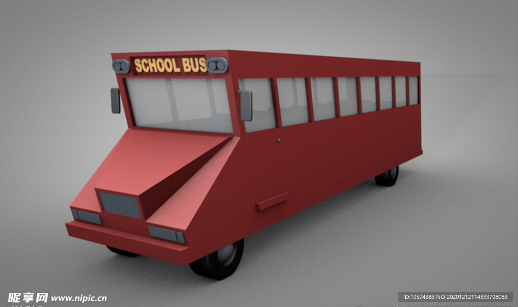 C4D 模型大巴巴士