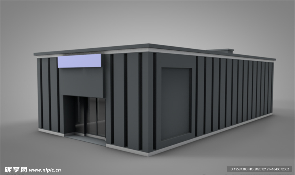 C4D 模型集装箱工厂