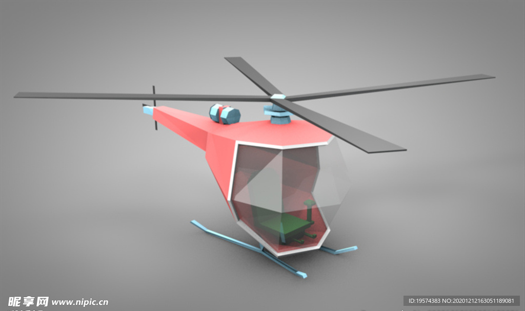 C4D 模型 直升机