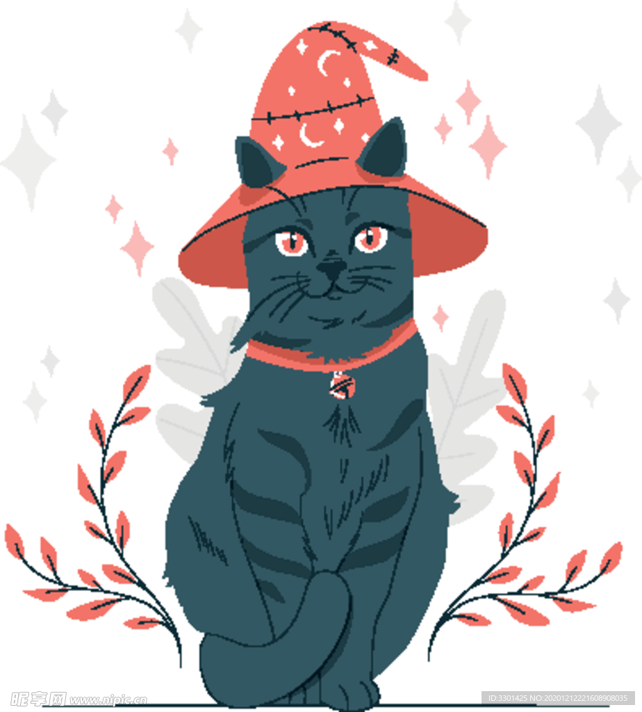 万圣节扁平化人物插画