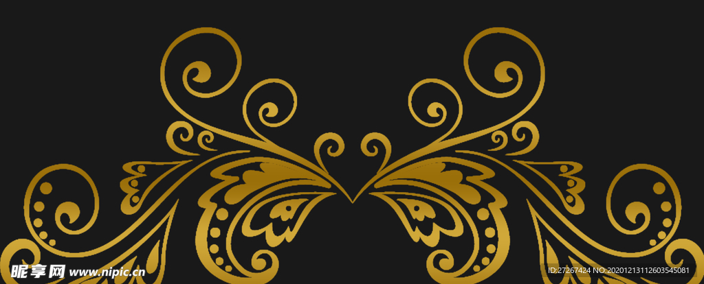 金色花纹边框