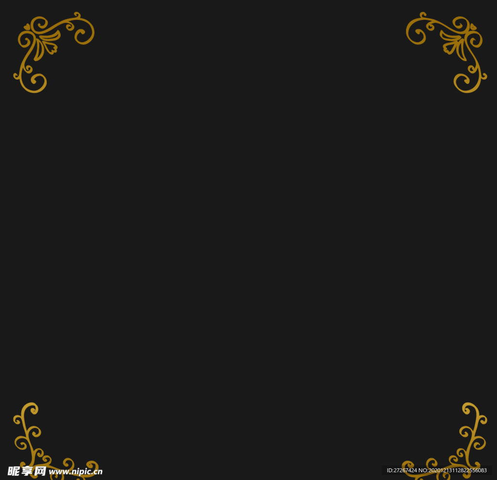 金色花纹边框