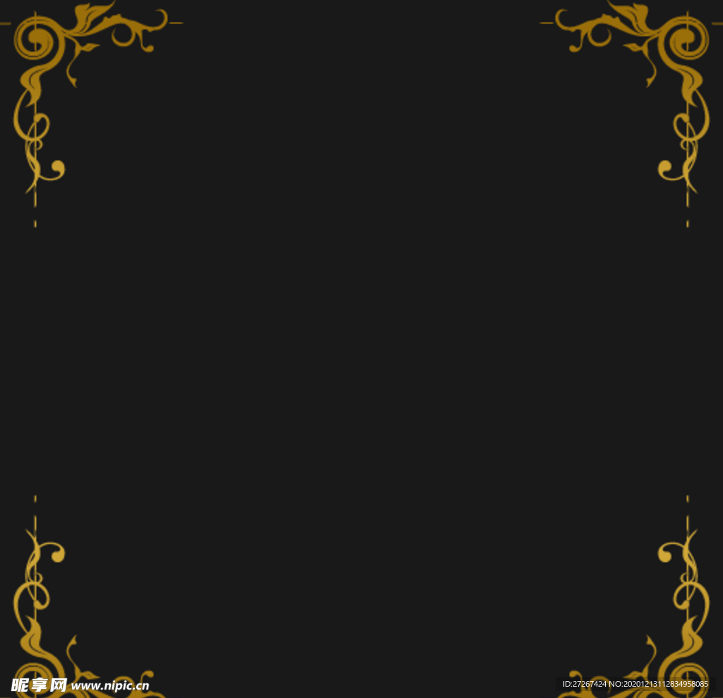 金色花纹边框