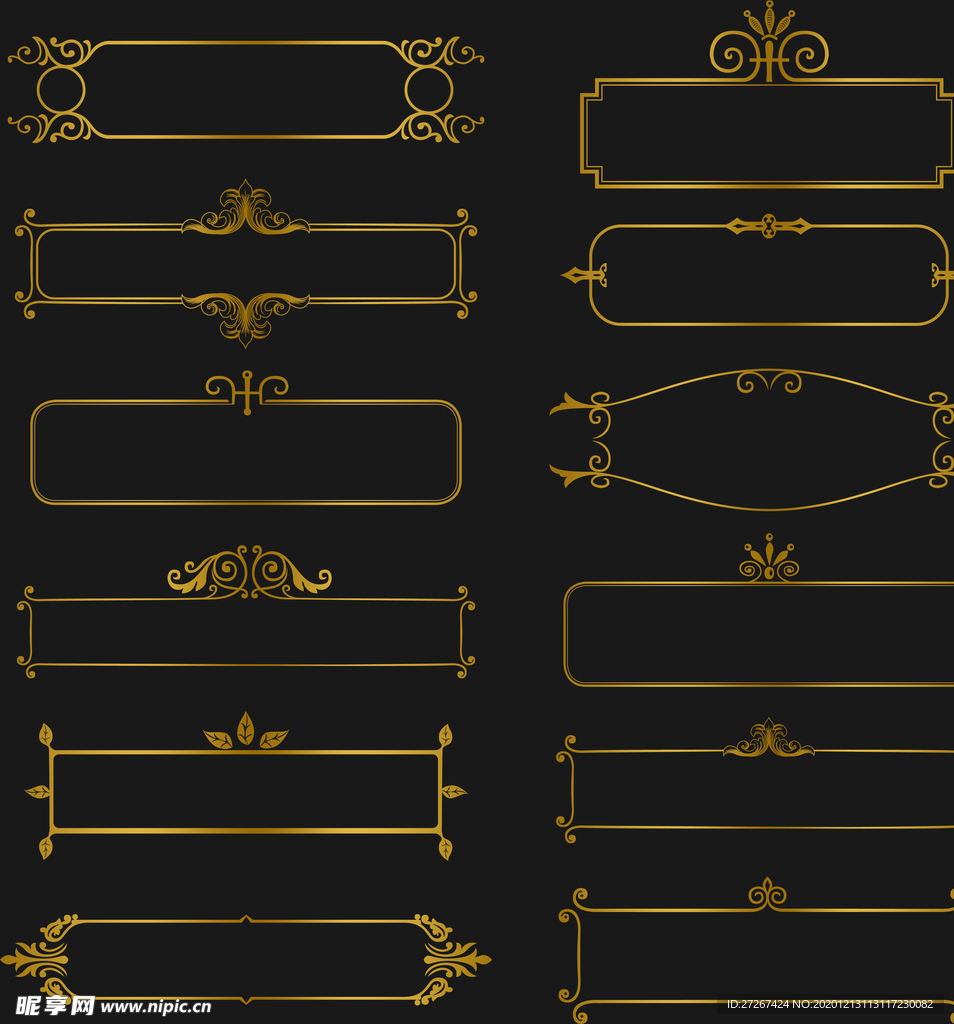 金色花纹边框