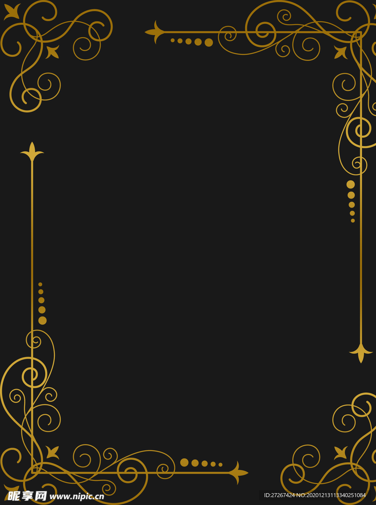 金色花纹边框