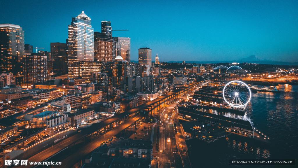 城市剪影 缤纷城市 彩色城市图