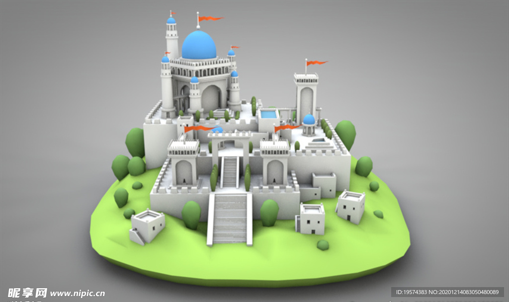 C4D 模型城堡宫殿