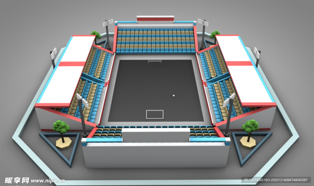 C4D 模型运动场