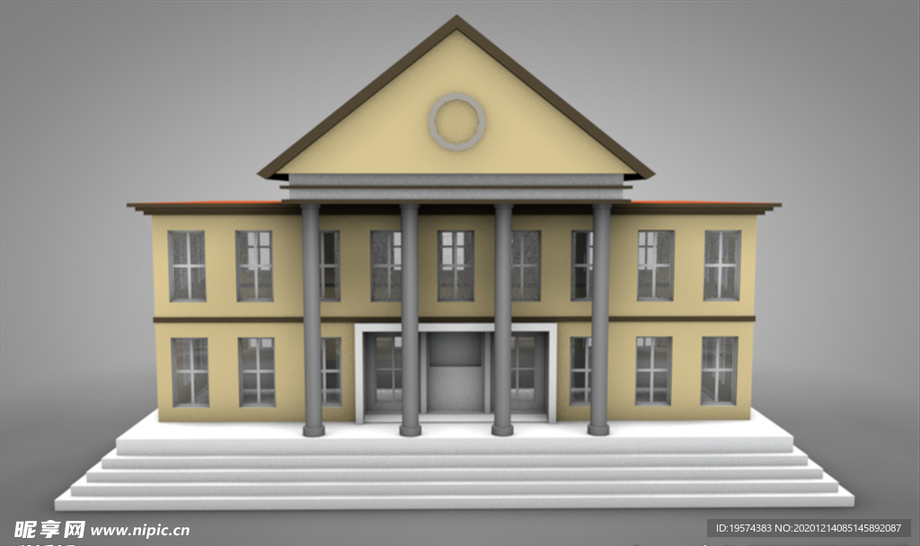 C4D 模型宫殿房子议会