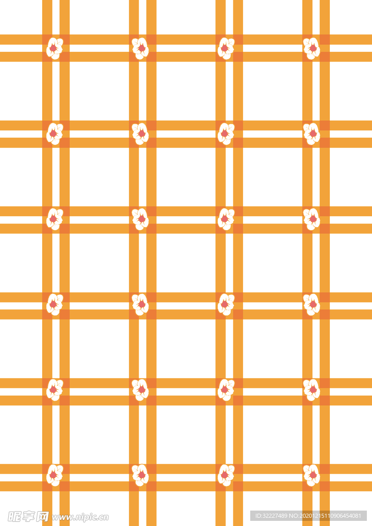 格子 小花
